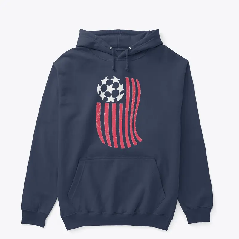 USA Fan Flag with Soccer ball 