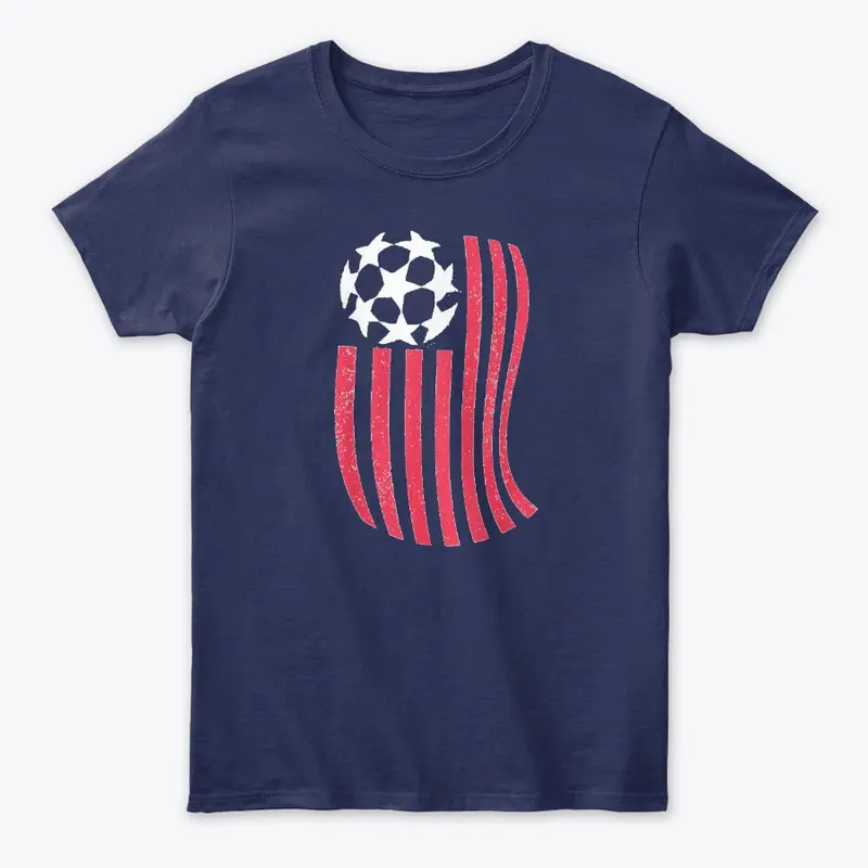 USA Fan Flag with Soccer ball 