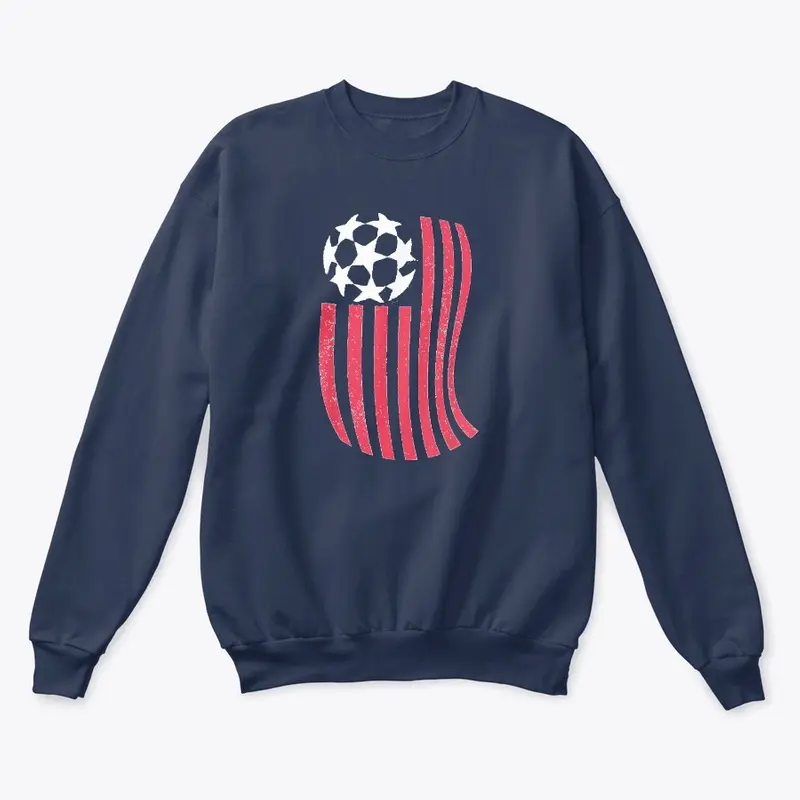 USA Fan Flag with Soccer ball 