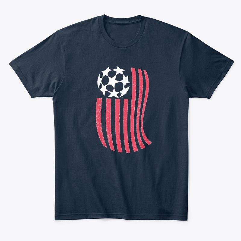 USA Fan Flag with Soccer ball 